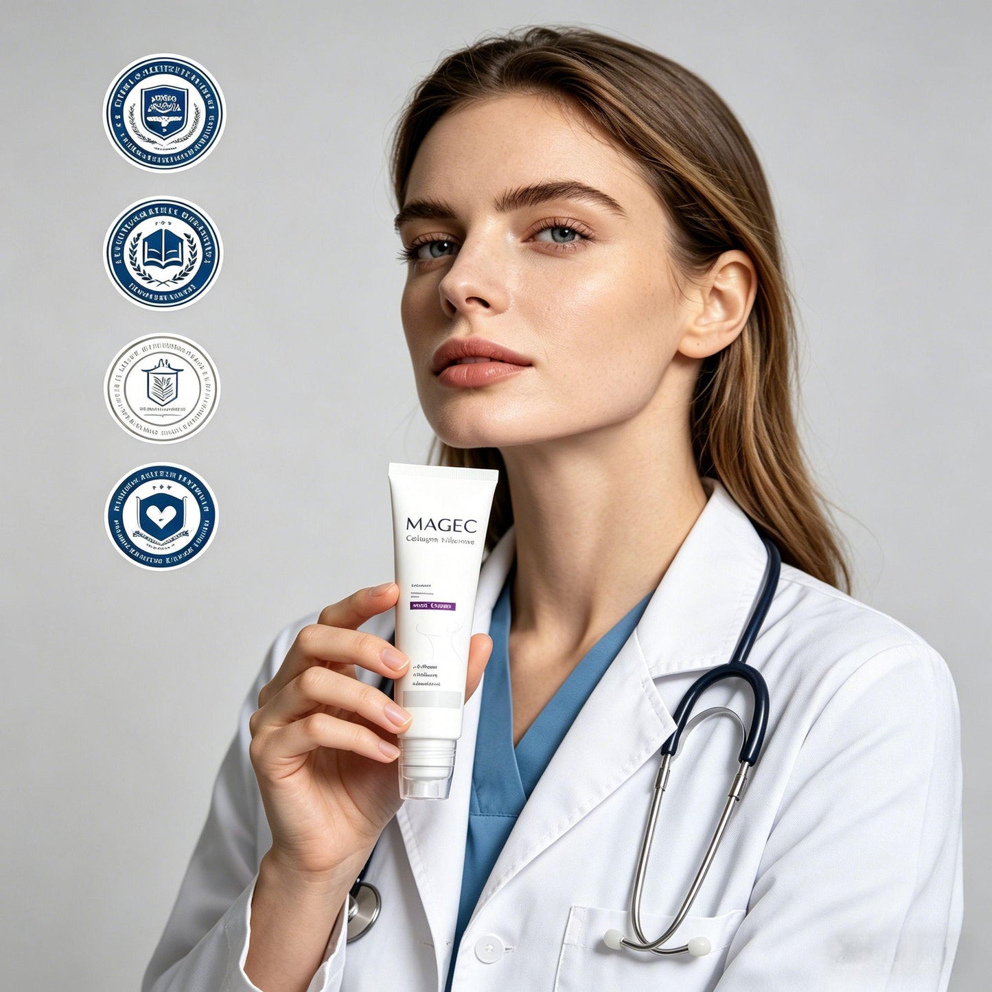 Roller Massage Neck Cream 🧴 Collagen & Hyaluronic Acid | Firms Neck, Reduces Wrinkles & Double Chin